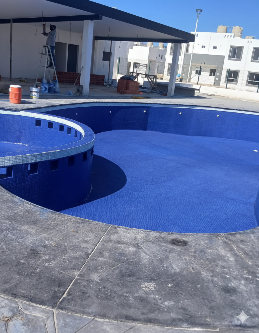 Proyecto residencial con iluminación LED y piezas especiales para alberca